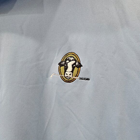 Peter Millar Mens Summer Comfort Polo Shirt Large Blue Logo Stretch Golf Preppy - Picture 4 of 11